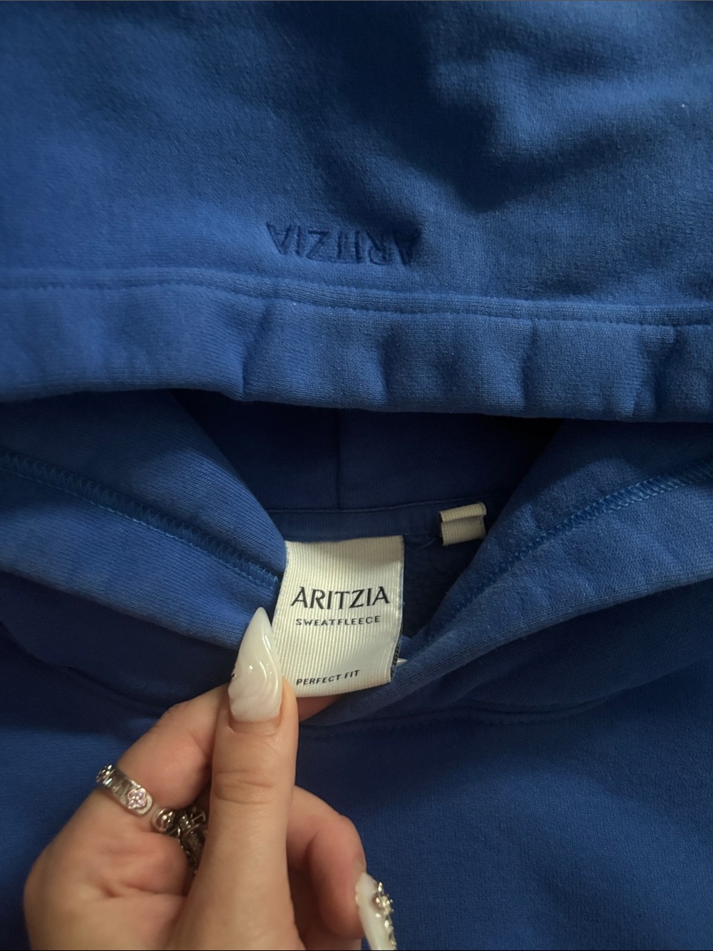 Aritzia Royal Blue Perfect Hoodie - Picture 2 of 4